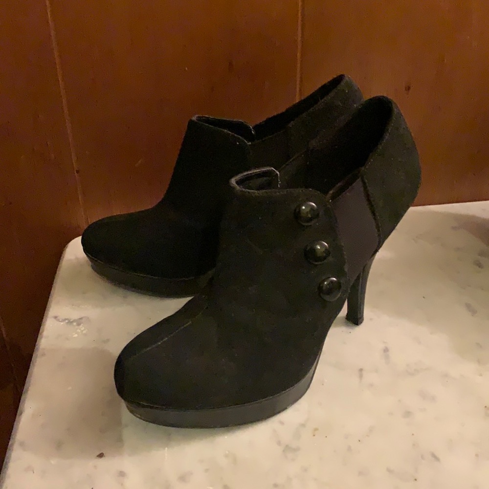 Sexy suede black ankle booties